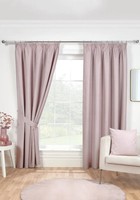 Blackout Lined Pencil Pleat Curtains Sundour Eclipse Blush