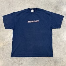 Vintage 90 s Made in USA Hurley Surf Skate Logo Black Tee Sz 2XL 1999 Rare