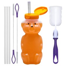 Honey Bear Straw Cup Long Straws, Squeezable Therapy and Special Needs Assist...
