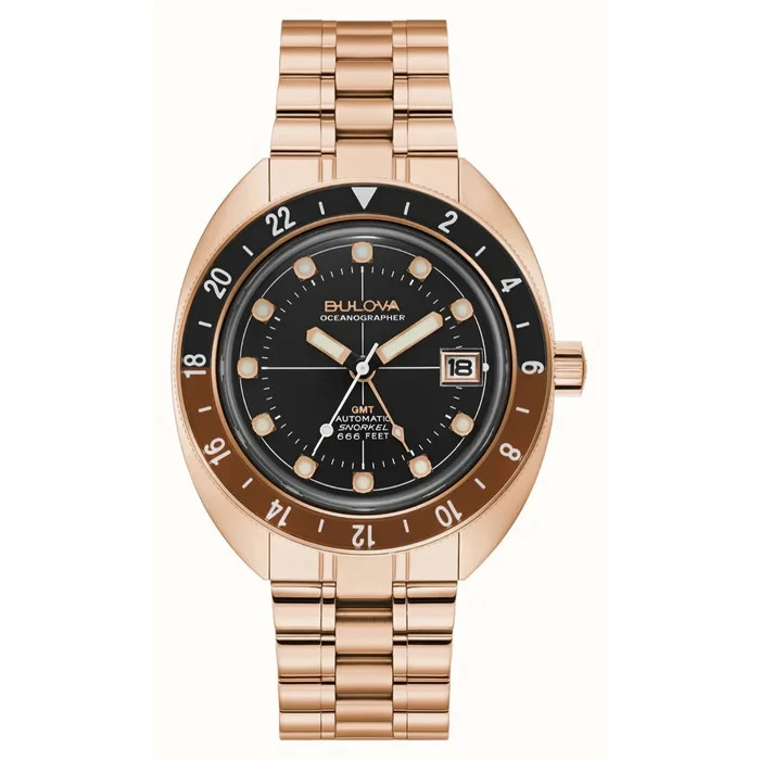 ふふさま用　新品未使用　Bulova Oceanographer 腕時計 Bulova Oceanographer Automatic GMT Devil Diver 200m Rose Gold
