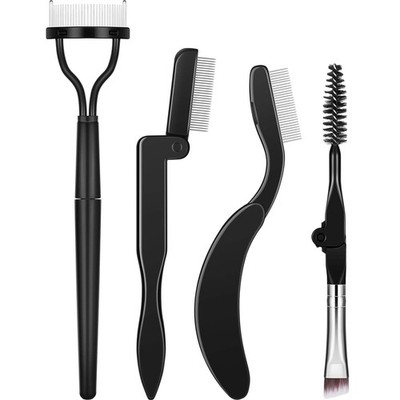 Boao 4 Pieces Folding Eyebrow Comb Eyelash Lash Separator Tool black 
