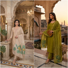 Ethnic Women Daily Chanderi Kurta/Cotton Floral Printed Casual Kurti Tunic Top