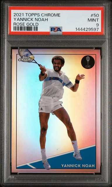 2021 TOPPS CHROME TENNIS ROSE GOLD #50 YANNICK NOAH 2/10 PSA 9