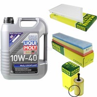 Mann Inspektionspaket 5L Liqui Moly Leichtlauf 10W-40 FüR Peugeot 206 CC 1.6 16V