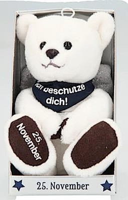 Depesche 8139.330 - Schutzengel Bär aus Plüsch, ca. 9 cm, mit Datum 25. Nov ...