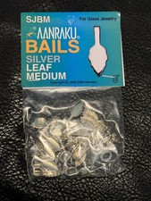 Genuine Aanraku MEDIUM SILVER Plated LEAF Bail, Glue On, Pack of 25, For Glass