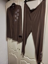 Citiknits Cardigan +Hose Braun Motiv Gr. XXL