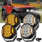 4x AUXBEAM 5" LED Work Light Offroad Driving Pods Side Shooter Amber White DRL