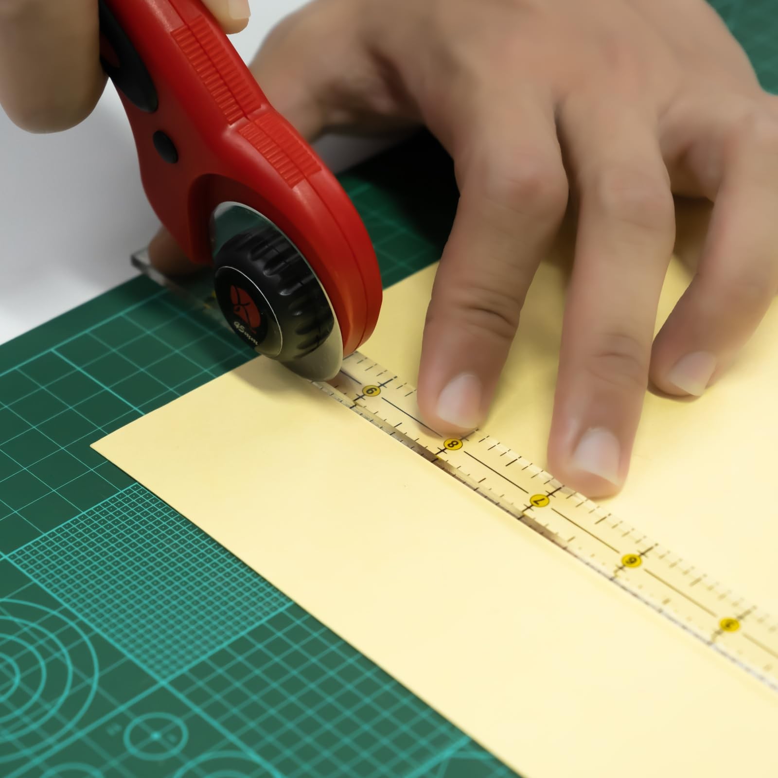 KEARING 4x1/2 12x1/2 Non-Slip Acrylic Quilting & Sewing Ruler Set Fabric