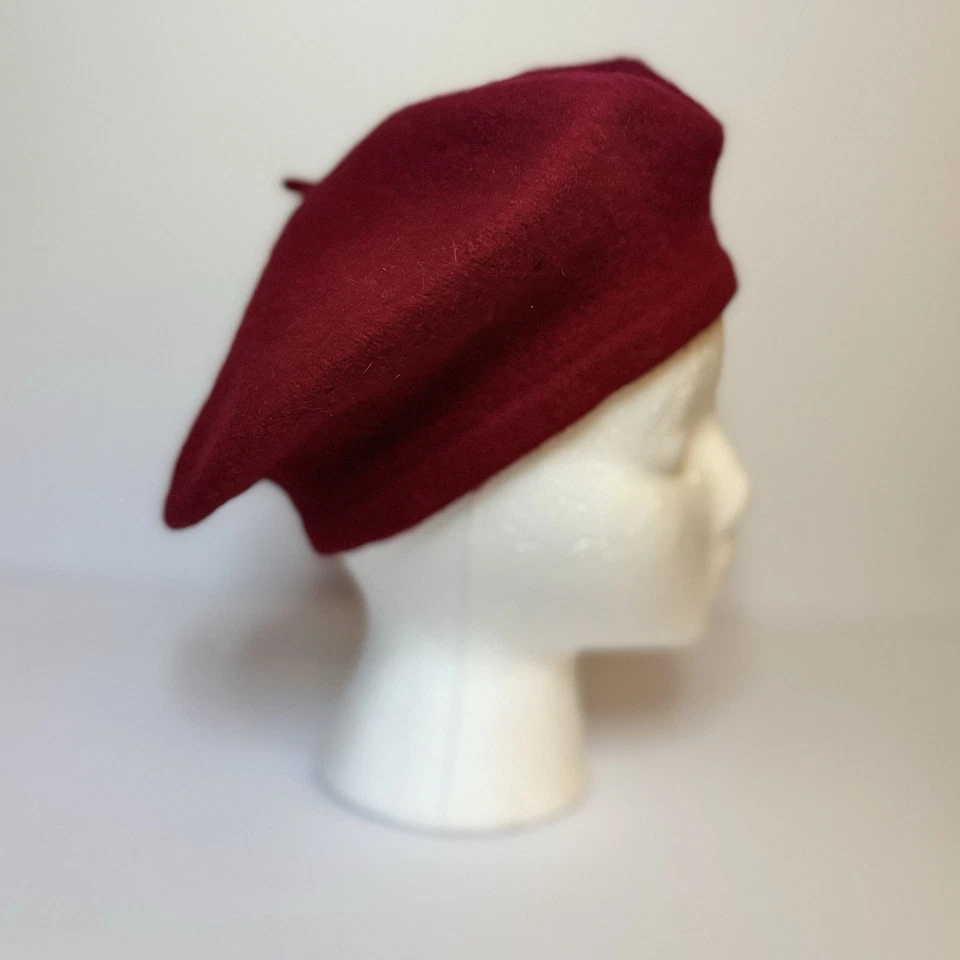 Banash 100% Wool Beret Maroon French Girl Preppy Cottagecore Artist Hat Gift - Image 2 of 4