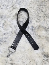 CHICO'S WOMEN'S LEATHER BELT BLACK WITH SILVER TONE METAL BUCKLE Sz M EUC