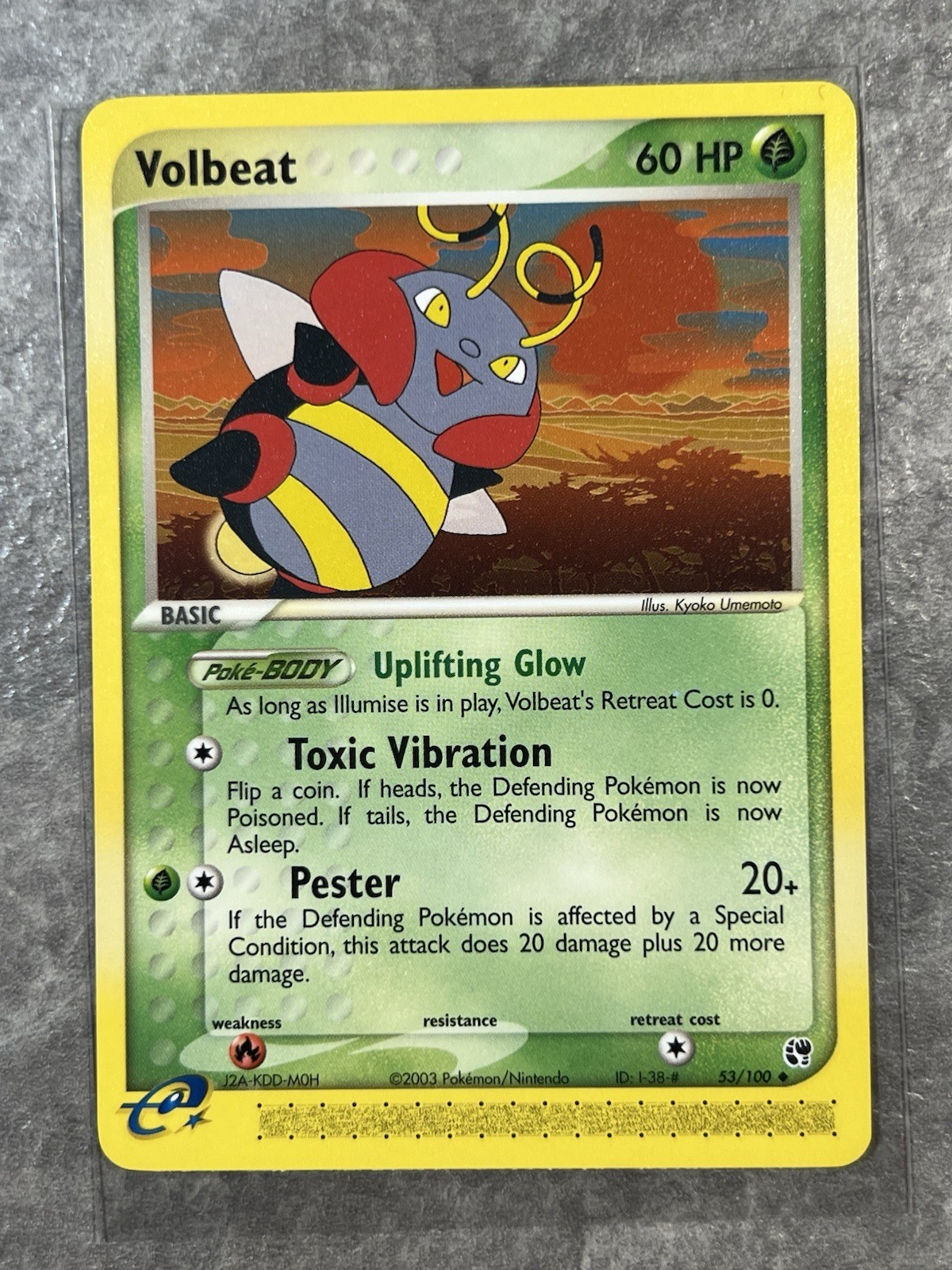 Volbeat 53/100 Pokemon TCG Card Set Sandstorm Regular Non-Holo (Lightly Played) 