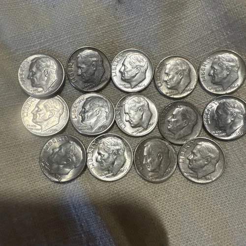 14 BU 90% Silver Roosevelt  Dimes