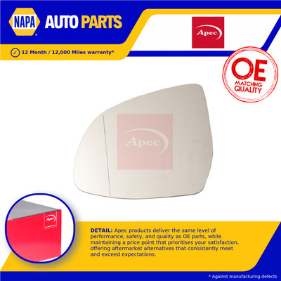 Mirror Glass fits BMW X4 F26 2.0D Left 14 to 18 N/S Passenger Side Door Apec New