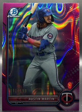 2022 Bowman - Chrome Prospects Austin Martin #BCP-139 Fuchsia Lava Refractor/199