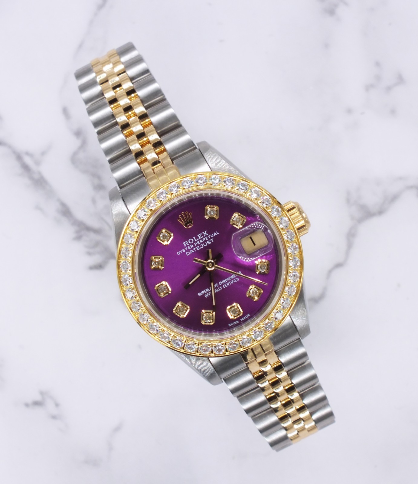 Rolex Datejust Purple Diamond Bezel Paper