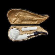 Meerschaum Pipe 925 silver smooth handmade gift for smoking tobacco pipe unsmoke