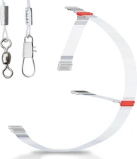 12/24PCS Nylon Mono Fishing Leader Rigs with Swivels Snaps & 2arm, white 