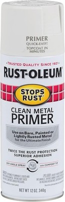 Rust-Oleum 7780830 Stops Rust Clean Metal Primer Spray, 12 oz, Flat White