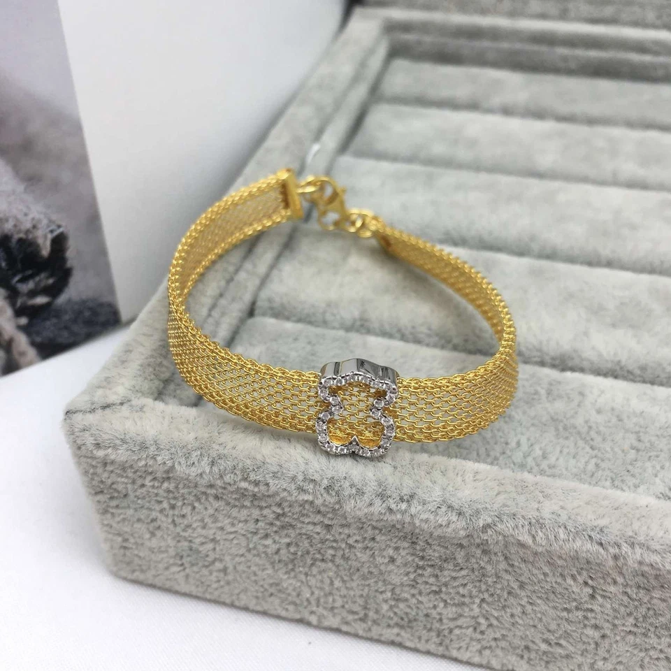 TOUS White and yellow Icon Mesh Bracelet with Bear motif. - Image 2 of 4