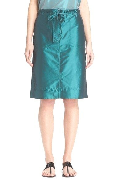 Tibi 152836 Women's Penna Taffeta Cargo Skirt Dark Blue/Green Sz. 2 View 3