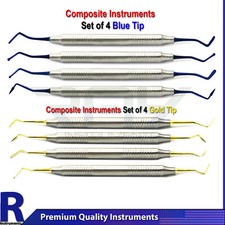 Dental Filling Instrument Composite Restoration Placement Scaler Blue  Gold Tip