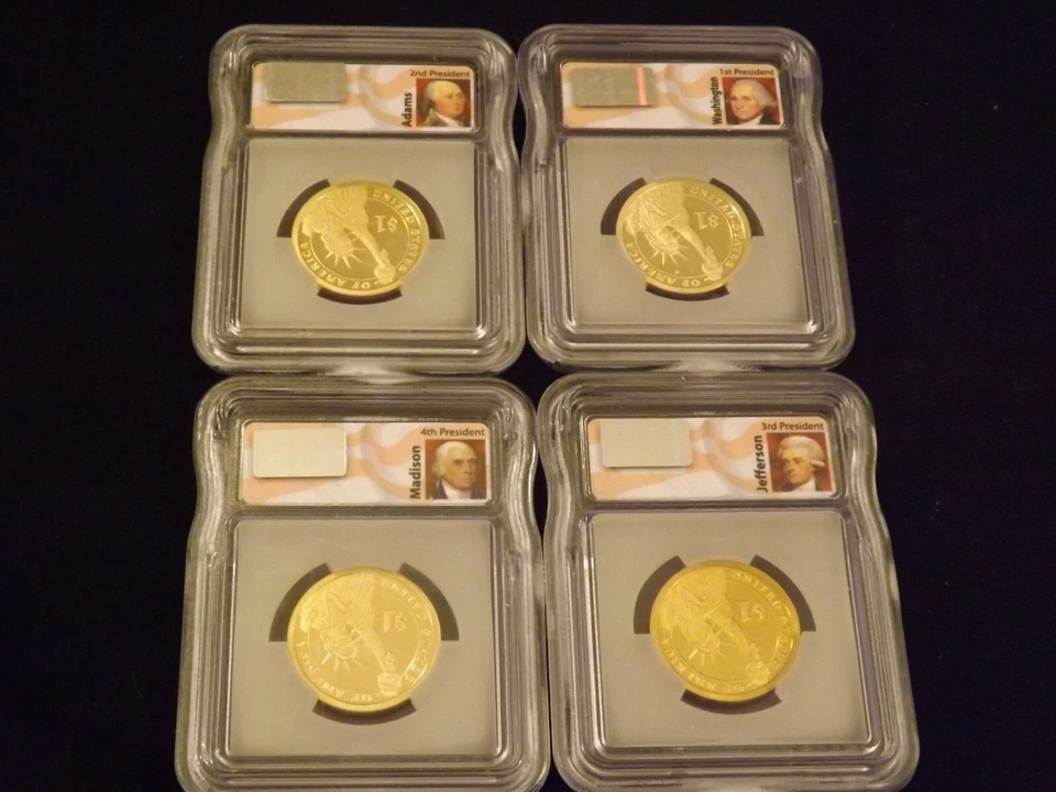 2007 -S Presidents 4 Coin Set Flag Label ICG PR 70 DCAM - Image 2 of 2