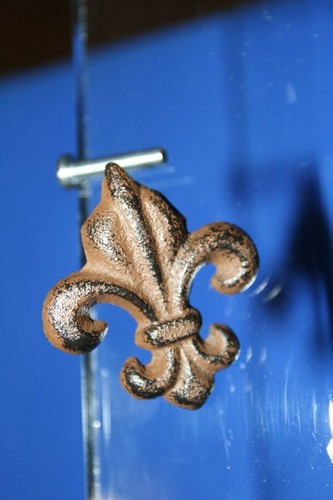 Fleur De Lis Cabinet Knobs, Cast Iron, Bulk Priced, F-8