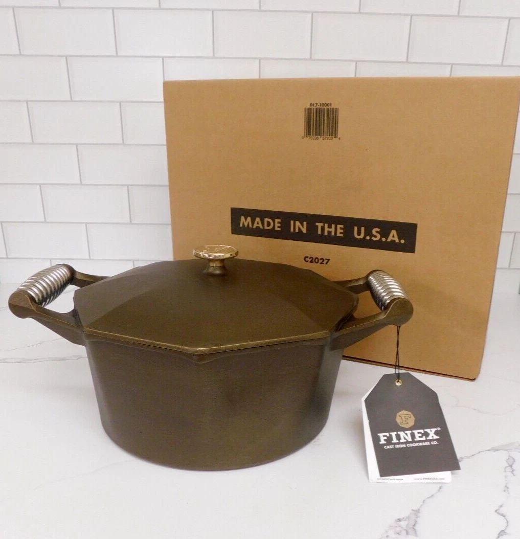 FINEX Seasoned Cast Iron 7 Quart Dutch Oven with Lid - NEW