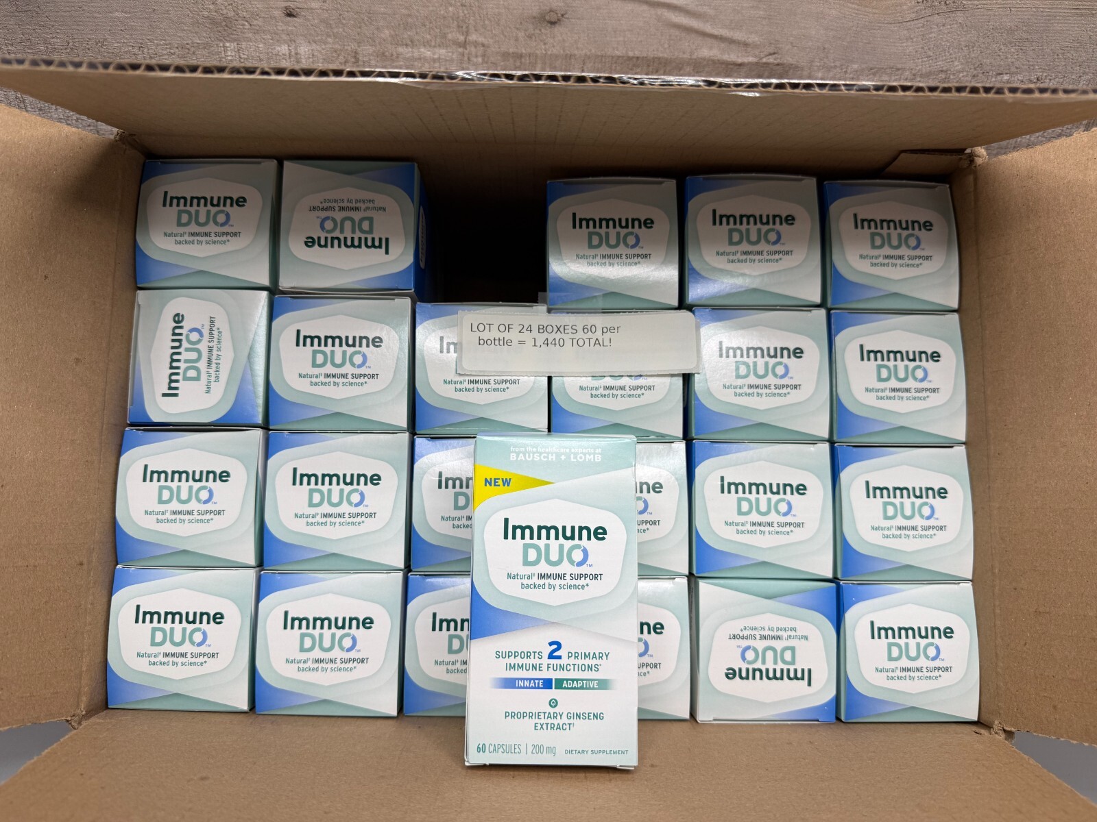 Bausch & Lomb Immune Support Duo Ginseng Immune Dietary Supplement Lot 24 boxes