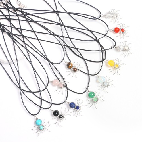 Natural Spider Shape Crystal Beads Necklace Gemstone Pendant Gifts Healing Reiki - Picture 6 of 19