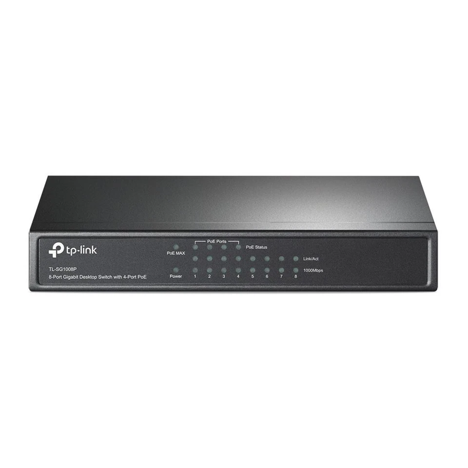 8-Port 10/100/1000Mbps Gigabit Network Ethernet Desktop Switch 4x POE PC Laptop - Image 2 of 4