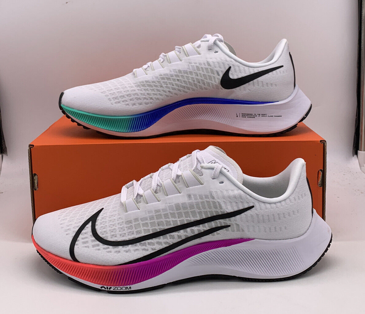 Nike Air Zoom Pegasus 37 Multi Color Running Shoes BQ9646-103 Mens Size