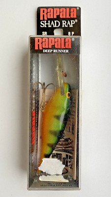 Vintage Rapala Shad Rap SR8 P 8cm Perch Wobbler Rare Made in Finland