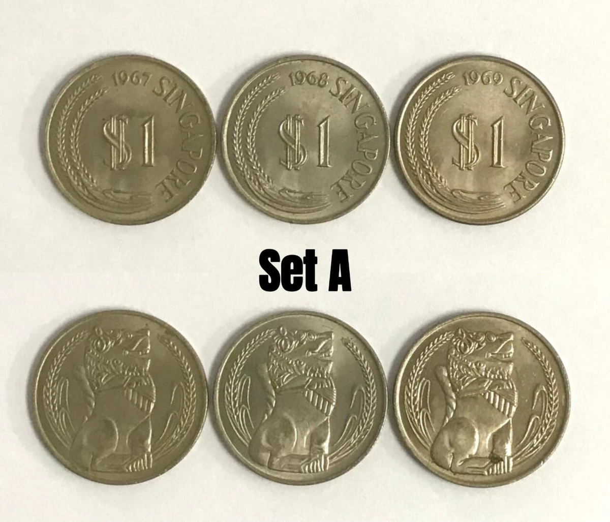 コレクション 1967 Singapore Coin Set Singapore | 6 Coin Set | 1 5 10 20 50 Cents 1 Dollar | Seahorse