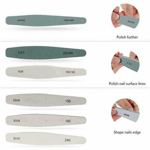 Pro doppelseitige Maniküre Nagelfeile Schmirgelbretter Puffer Glitzer Feilen 6er Pack - Bild 2 von 6