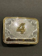 STERLING MARLIN 4 NASCAR MONTANA SILVERSMITHS Silver Plate Belt Buckle