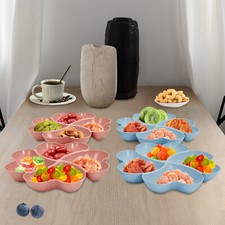 Heart-shaped Snack Dish Serving Platter Plates Appetizer Nibbles Tray 4 Sections