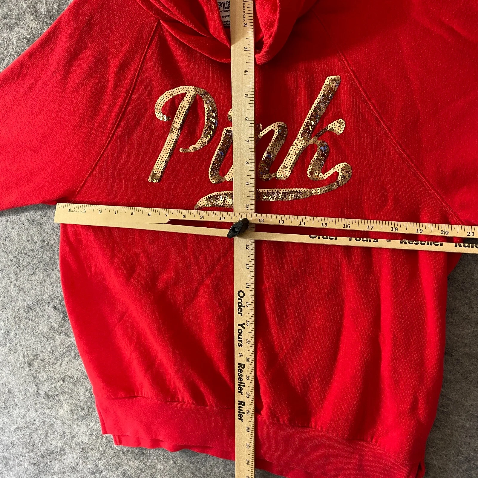 victoria-secret-vs gold glitter spellout hoodie