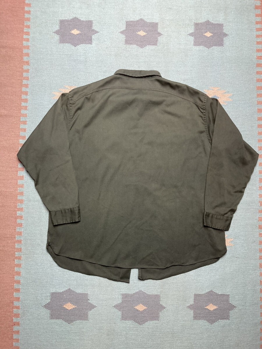 Vintage 50s 60s long sleeve work shirt twill distressed selvedge