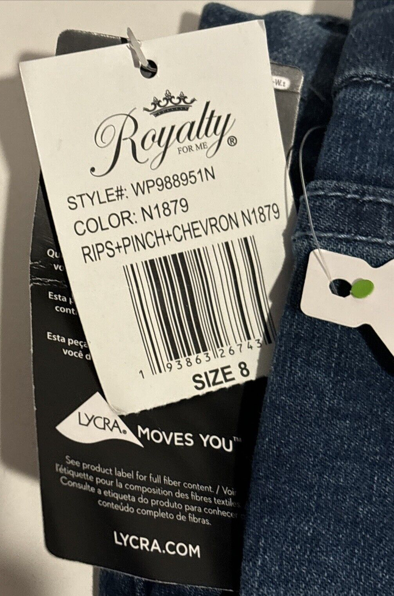 Royalty for Me Women's Ultra High SKINNY Curvy Fit RIPS Denim NWT