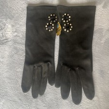 Vintage Kayser Black Formal Dress Gloves Size 7
