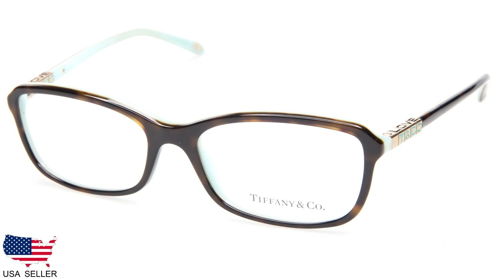 TIFFANY & Co TF 2075 8134 HAVANA On BLUE EYEGLASSES 53 16 140mm (DISPLAY MODEL)
