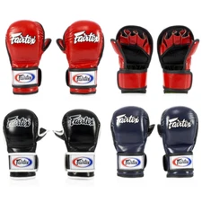 Fairtex FGV15 Leather MMA Sparring Gloves Training Mitts Fight Open Palm