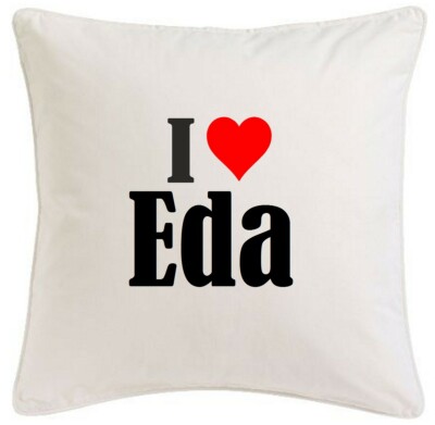 KISSENBEZUG I LOVE EDA 40CMX40CM AUS MIKROFASER
