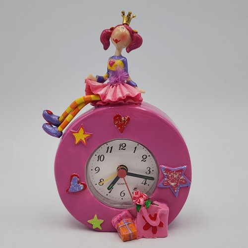 Little Princess 5.5 Inch Colorful Whimsical Battery Alarm Clock Tested Works - Picture 2 of 12