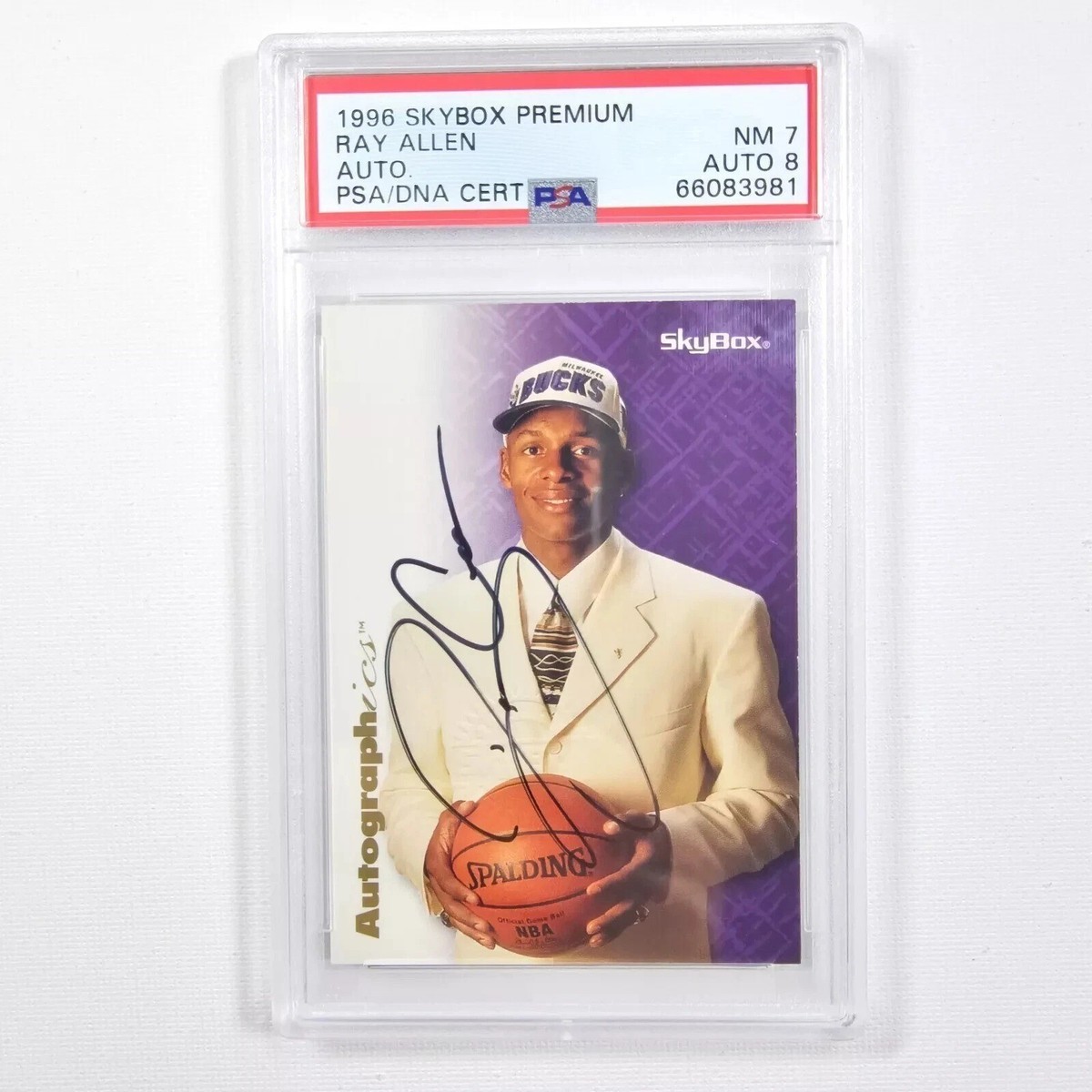 1996-97 Skybox Premium Ray Allen Autographics Auto Black Rookie RC