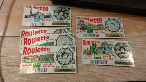 6 ROULETTE SANREMO Venedig Saint Vincent - RUBBEL UND GEWINNE AUS L.2000 - RARITÄT