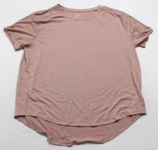 Adore Me Women's Plus S/S Round Neck Curved Hem T-Shirt JL3 Mauve Size 1X