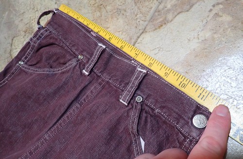 Rare 1950s Girls high Waisted Denim side zip Jeans 23x21 Snap Button (Read) - Picture 5 of 15